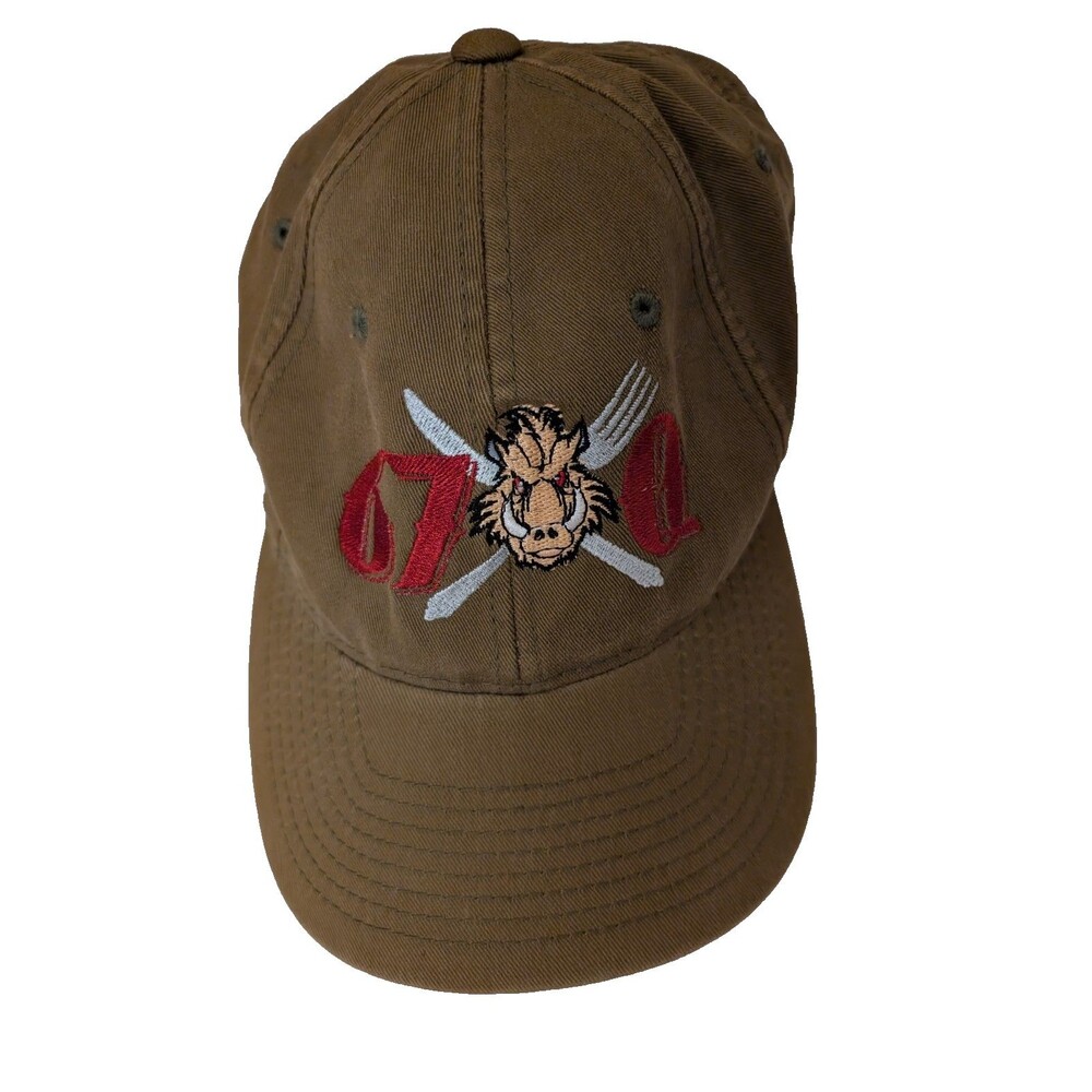 Port Authority Flexfit Wild Boar Fork Knife Brown Hat L/XL Embroidered Hawaii